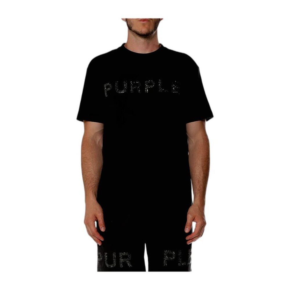 Purple Brand Crew Neck T-Shirt Textured Jersey Mens Black P104